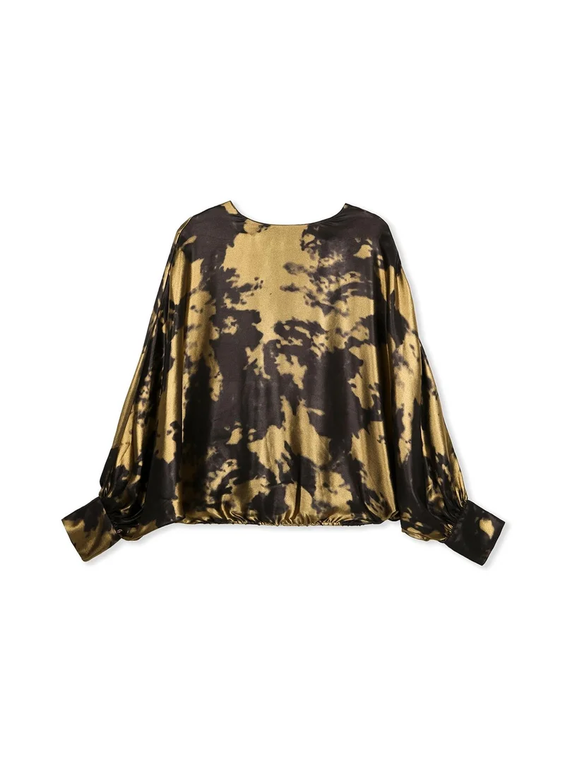 لولا كساديمونت Printed Blouse with Asymmetric Sleeve